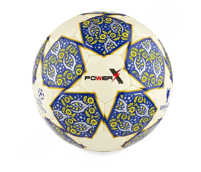 توپ فوتبال پاکستانی دوختی پاور ایکس طرح فینال چمپیونزلیگ استانبول ۲۰۲۳ BRS | سفید/آبی